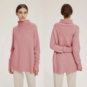 GENTLE HERD Funnel Neck 100% Cashmere Sweater